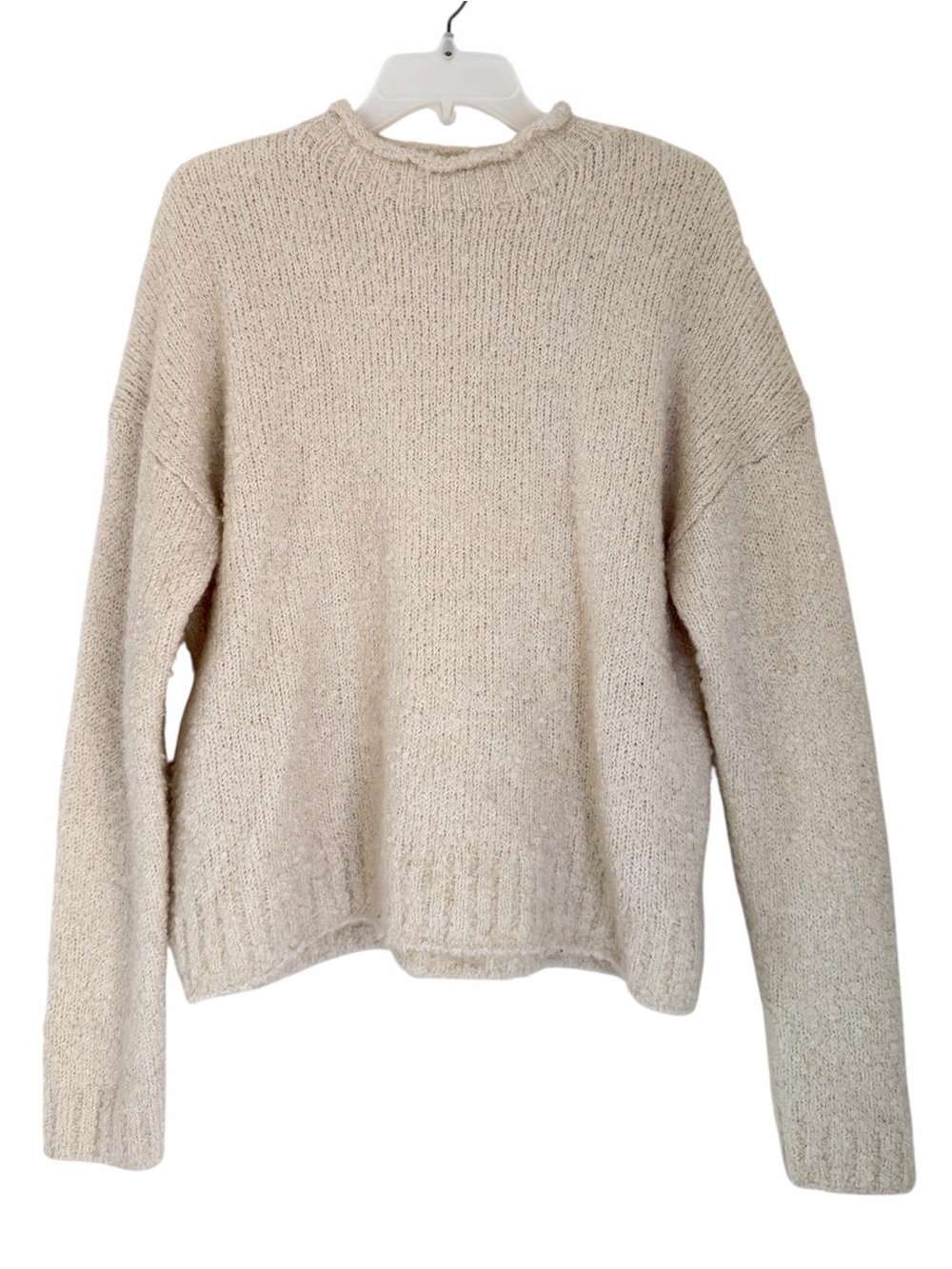 J. Crew Wool Alpaca Blend Cozy Cream Knit Women's Sweater Size Large